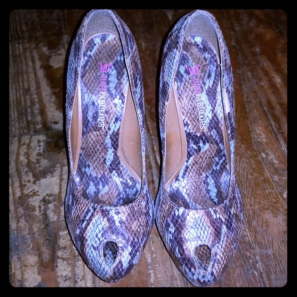 Faux Snakeskin heels